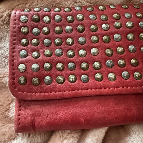 Viola Castellani Studded Red Leather Wallet - Picture 3 of 7